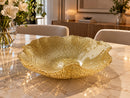 Centro de mesa fruteira dourado com glitter 35 cm