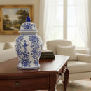 Vaso Decorativo Porcelana Azul E Branco Luxo Clássico 40x19