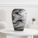 Vaso Decorativo em Vidro Estilo Murano Verde e Preto 26CM