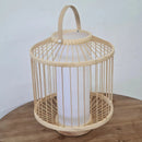 Abajur Luminária Tecelagem Bambu Rattan 48x40 Palha