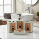 Kit Banheiro Lavabo 4 Peças em Cerâmica