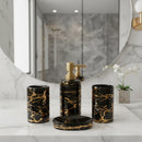 Kit Banheiro Preto Luxo 4 Peças para Lavabo