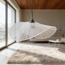Pendente Decorativo em Bambu Branco Moderno Iluminação Elegante