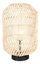 Abajur Luminária de Mesa Tecelagem Rattan 40x24 Preto/Palha