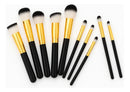 Kit 10 Pinceis Maquiagem Preto Luxo
