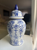 Vaso Decorativo Porcelana Azul E Branco Luxo Clássico 50x30