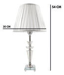Abajur Luminária Quarto Sala Vidro Metal Imperial 54x30 Prateado Incolor 127/220v