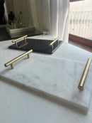 Bandeja Mármore Retangular Gold Premium 30cm