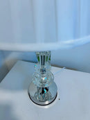 Abajur Luminária Quarto Sala Vidro Metal Imperial 54x30 Prateado Incolor 127/220v