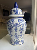 Vaso Decorativo Porcelana Azul E Branco Luxo Clássico 50x30