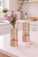 Vaso Decorativo de Vidro com Anéis Rosé – 43 x 17 cm