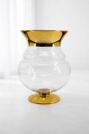 Vaso Decorativo de Vidro com Detalhes Dourados – 36 x 25 cm
