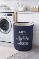 Cesto de Roupa Life Better em Poliéster 47 x 38 cm