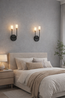 Luminária Arandela Preta Moderna Minimalista Rosê Gold 36x12 Bivolt