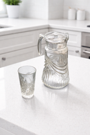 Jarra de Vidro com 6 Copos e Tampa – 1800ml