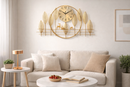 Relógio de Parede 3D Design Europeu em Metal Luxuoso 86cm Dourado