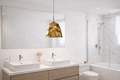 Lustre Pendente de Vidro Espelhado Dourado – Design Europeu 127/220V