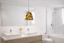 Lustre Pendente de Vidro Espelhado Dourado – Design Europeu 127/220V