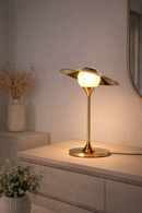 Abajur Luminária em Metal Dourado – Design Europeu Moderno | 42 x 27 cm
