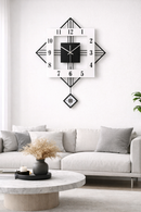 Relógio de Parede Retrô Vintage Preto e Branco Pendente 60cm