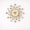Relógio de Parede 3D Luxuoso em Metal – Design Europeu 70cm Dourado/Branco (Silencioso)