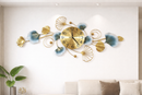 Relógio Decorativo Imperial Folhas Douradas – 100cm | Design Sofisticado