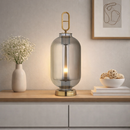 Luminária Decorativa Nórdica Vidro Espelhado 65cm – Base Dourada