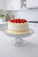 Boleira Centro de Mesa Vidro Borda Dourada 22cm Elegante