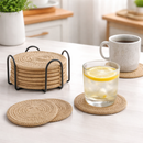 Porta-Copos de Algodão Natural Dupla Face – Kit com 6 Peças | 11,5 cm