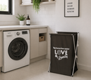 Cesto de Roupas Dobrável Love Marrom 63 x 38 cm