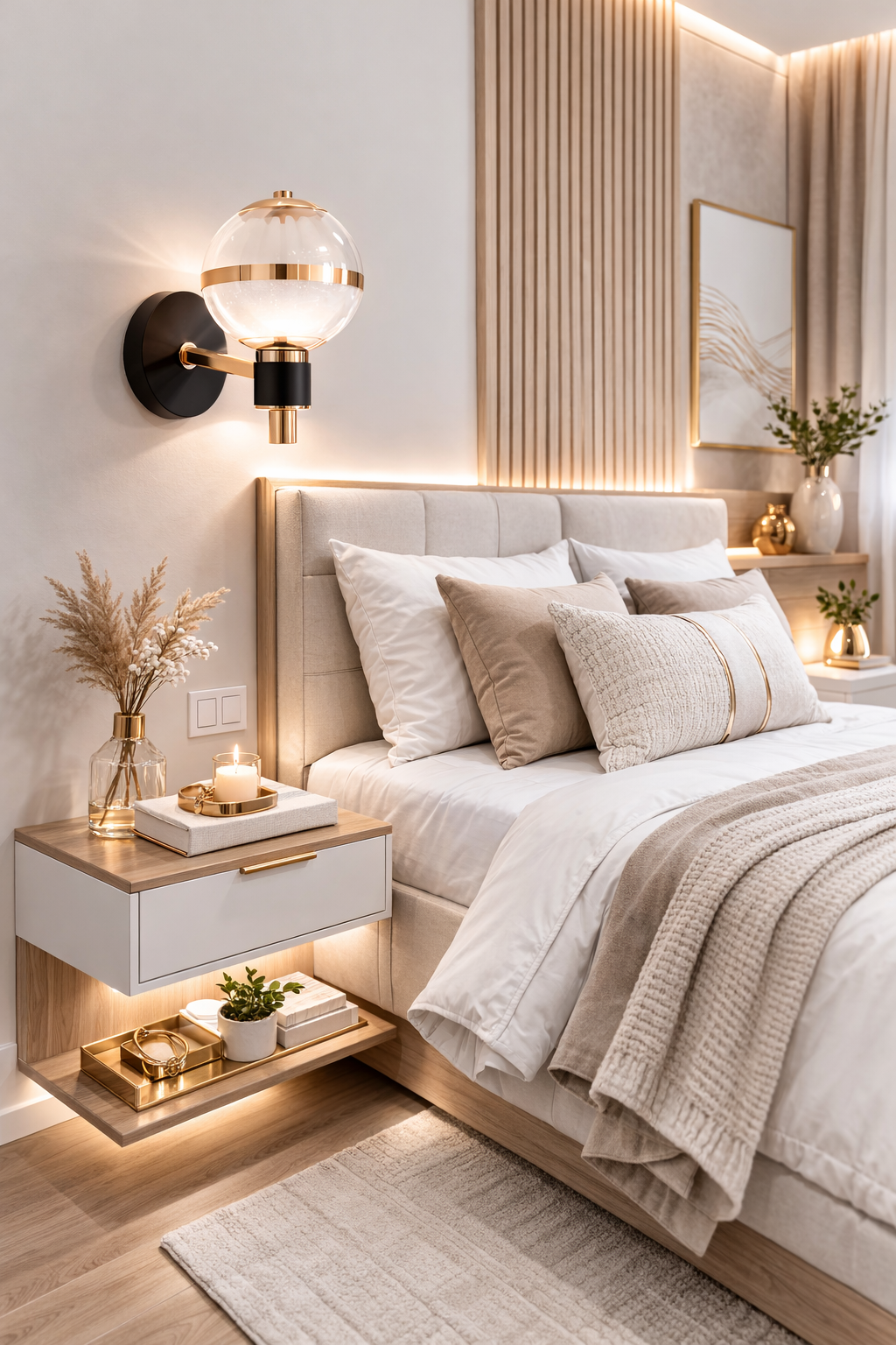 Arandela Moderna Globo Branco com Estrutura Rosê Gold 23x19cm – Bivolt