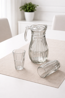 Jarra de Vidro com 6 Copos e Tampa – 1800ml