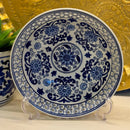 Fruteira Centro De Mesa Saladeira Porcelana Azul Branca 26x9