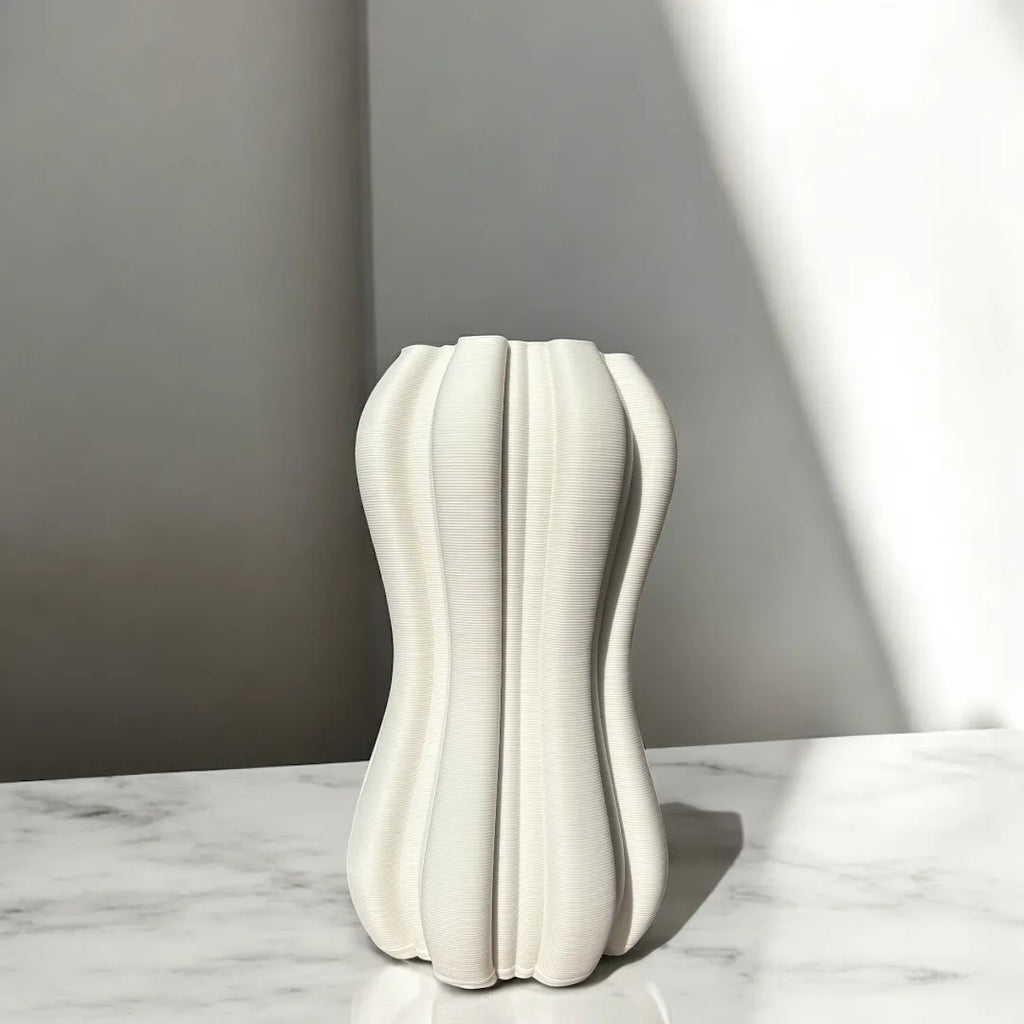 Vaso Decorativo em Cerâmica Branco 22cm – Design Moderno Redondo