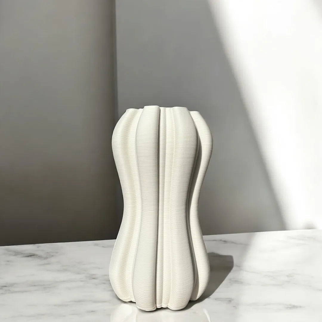 Vaso Decorativo em Cerâmica Branco 22cm – Design Moderno Redondo