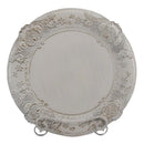 Sousplat de Poliresina Branco Vintage com Relevo – 36 x 36 cm | Pronta Entrega