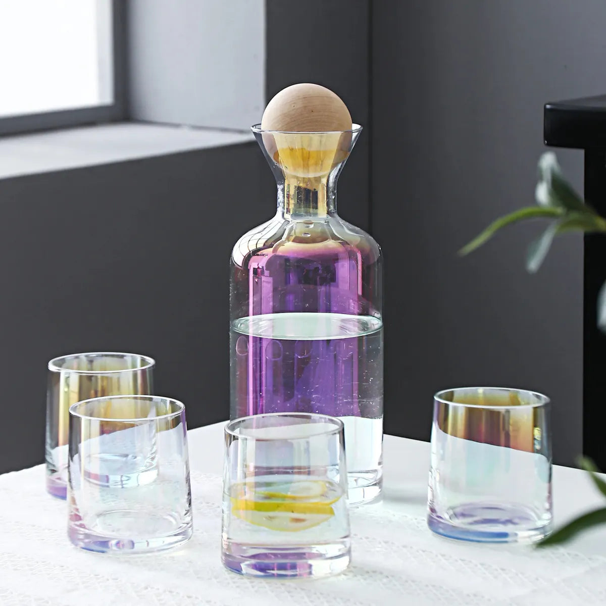 Garrafa Decanter Vidro Whisky Licor 750ml +4 Copos Superluxo