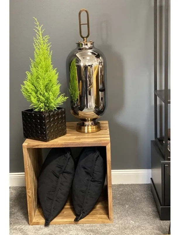 Luminária Candeeiro de Chão e Mesa Estilo Lampião 65x20 – Metal e Vidro