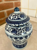 Vaso Decorativo De Porcelana Azul E Branco Luxo 20x14