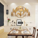 Relógio de Parede 3D Design Europeu em Metal Luxuoso 86cm Dourado