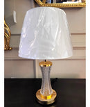 Abajur Luminária Quarto Sala Vidro Metal Requinte 50x30 Dourado Branco 127/220v
