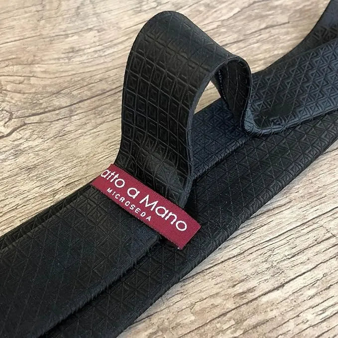 Gravata Preta Fatto A Mano 1200 Fios Microseda