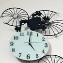 Relógio de Parede 3D Contemporâneo Nórdico em Metal 94x43 Preto com Vidro Leitoso
