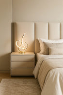 Abajur Moderno Design Curvo Metal Dourado Led Luxo 45x20 Dourado-escuro 127/220v