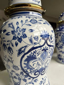 Vaso Decorativo Porcelana Azul E Branco Luxo Clássico 50x30 Branco Classico
