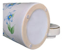 Vaso Decorativo Porcelana Azul e Branca Cilíndrico Floral 23 x 15 cm