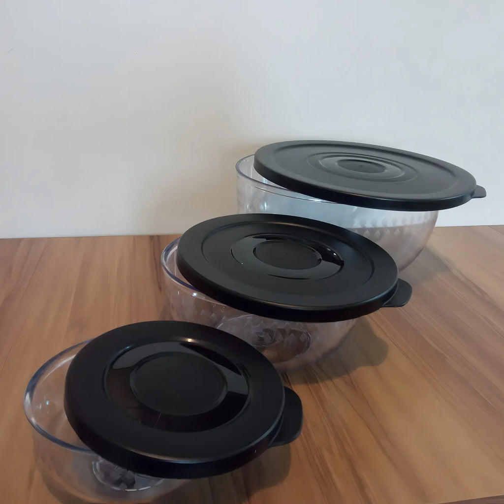 Kit Conjunto Tijelas Tampa 3 Potes Hermétcos Helsim