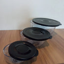 Kit Conjunto Tijelas Tampa 3 Potes Hermétcos Helsim