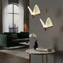 Luminária Pendente Borboleta Cristal Libélula Dourada 24cm 127/220v Dourado