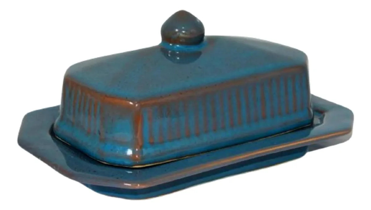 Manteigueira Retangular Grande em Cerâmica 21x14cm – Azul Cobalto (Acqua Marine)